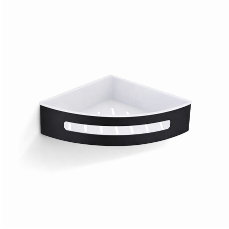 Corner basket 20.5x20.5x5.5 / matte black / white plastic liner #1