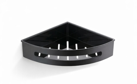 Corner basket 20.5x20.5x5.5 / matte black / black plastic insert