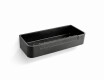 Basket 29x12x5.5 with drawstring / matte black / black plastic liner