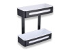 Double basket / matte black / white plastic inserts