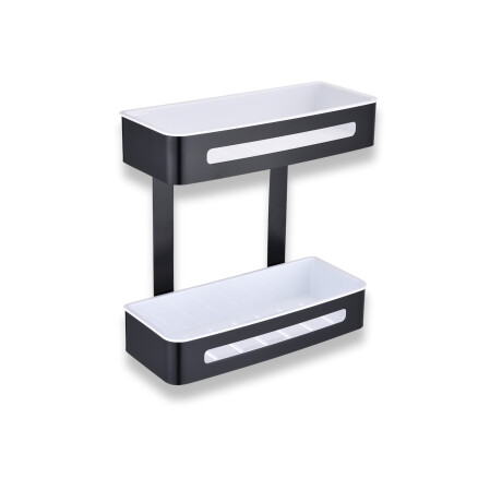 Double basket / matte black / white plastic inserts #1