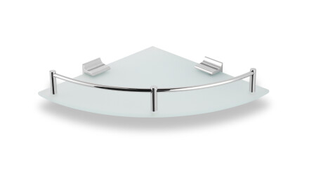 Corner shelf 23x23 / frosted glass / chrome