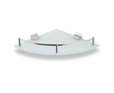 Corner shelf 23x23 / frosted glass / chrome