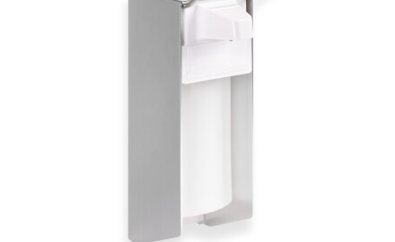 0.5L Disinfectant Dispenser with Elbow-Operated Button / Matte Aluminum