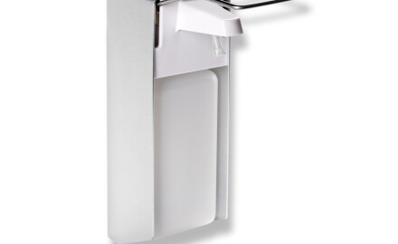 1.0L Disinfectant Dispenser with Elbow-Operated Button / Matte Aluminum