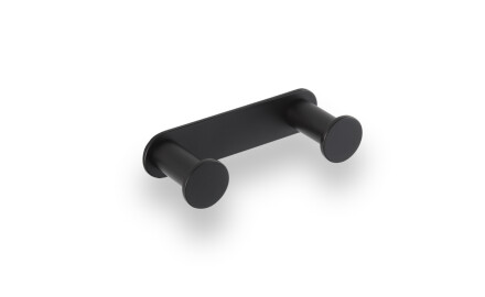 Wide towel rack - 2 towel hooks / matte black