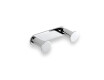 Wide towel rack - 2 towel hooks / chrome