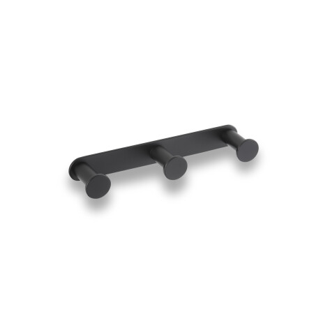 Wide towel rack - 3 towel hooks / matte black #1