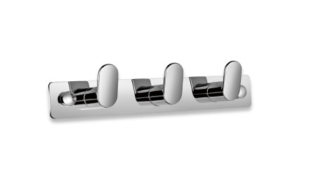 Towel rack - 3 towel hooks (bean-shaped) / chrome