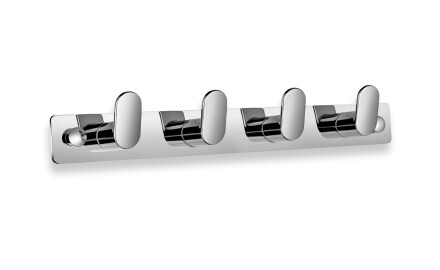 Towel rack - 4 towel hooks (bean-shaped) / chrome