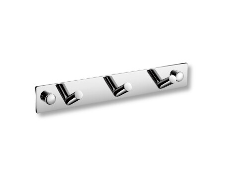 Towel rack - 3 angled towel hooks / chrome