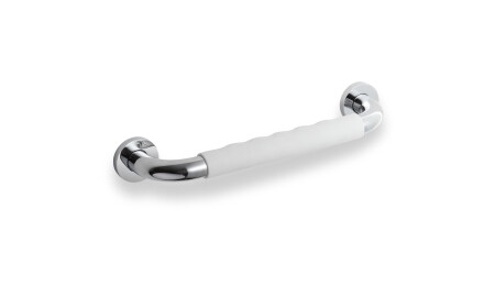 Bathroom Grab Bar Ø25, Straight 30 / White Non-Slip Cap / Chrome