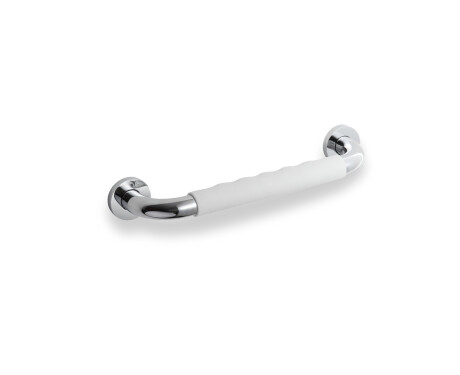 Bathroom Grab Bar Ø25, Straight 30 / White Non-Slip Cap / Chrome