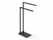 Towel rack for 2 towels / rectangular profile and base / matte black