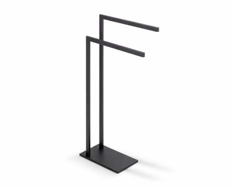 Towel rack for 2 towels / rectangular profile and base / matte black