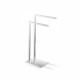Towel rack for 2 towels / rectangular profile and base / polished steel #1