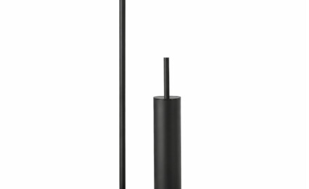 Toilet paper and toilet brush holder / round profile and base / matte black