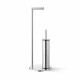 Toilet paper and toilet brush holder / round profile and base / polished steel #1