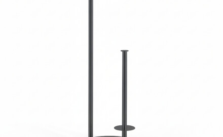 Toilet paper holder + spare rolls / round profile and base / matte black