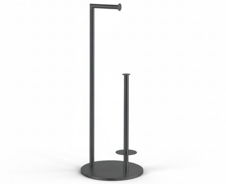 Toilet paper holder + spare rolls / round profile and base / matte black