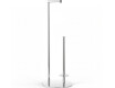 Toilet paper holder + spare rolls / round profile and base / polished steel