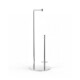 Toilet paper holder + spare rolls / round profile and base / polished steel #1
