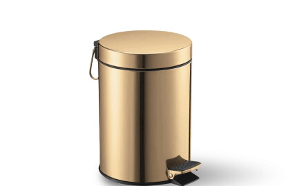STANDARD Round 3 L Pedal Bin, Soft Close / Glossy Gold