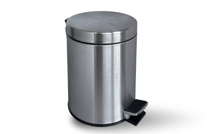STANDARD Round 3-Liter Pedal Bin, Soft-Close / Satin Steel