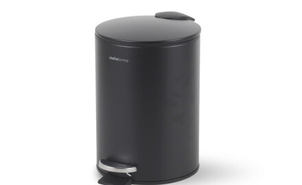 BUDGET Round 3 L Pedal Bin, Soft Close / Matte Black Steel