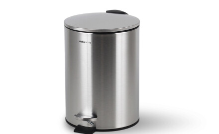 BUDGET Round 3 L Pedal Bin, Soft Close / Satin Stainless Steel