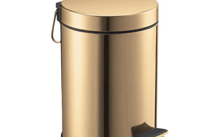 STANDARD Round 5 L Pedal Bin, Soft Close / Glossy Gold