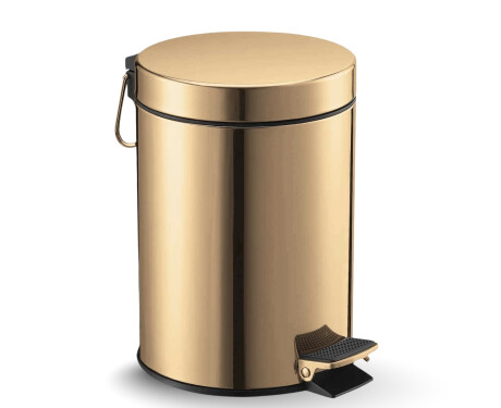 STANDARD Round 5 L Pedal Bin, Soft Close / Glossy Gold