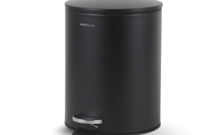 BUDGET Round 5 L Pedal Bin, Soft Close / Matte Black Steel