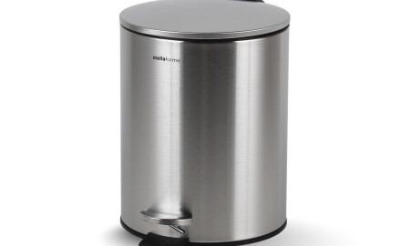 BUDGET Round 5 L Pedal Bin, Soft Close / Satin Stainless Steel