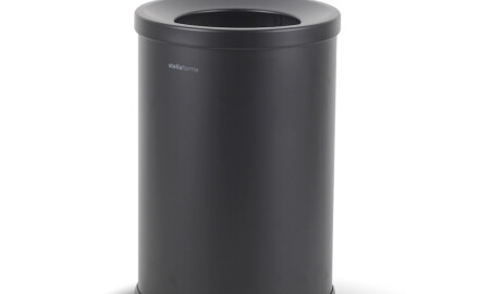 10-liter trash can, lid with a slot / matte black steel