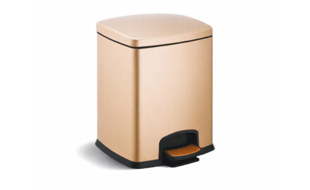 PREMIUM Rectangular 5 L Pedal Bin, Soft Close / Champagne