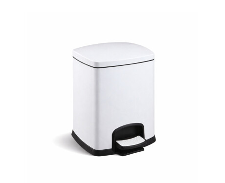 PREMIUM Rectangular 5 L Pedal Bin, Soft-Close / White