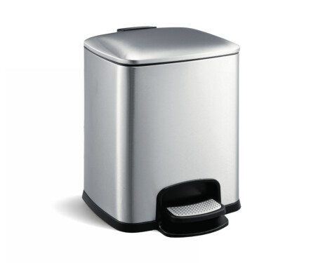 PREMIUM Rectangular 8 L Pedal Bin, Soft-Close / Satin Stainless Steel