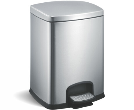PREMIUM Rectangular 12 L Pedal Bin, Soft-Close / Satin Stainless Steel