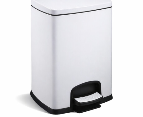PREMIUM Rectangular 20 L Pedal Bin, Soft-Close / White