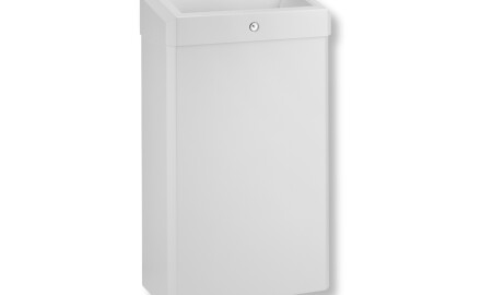 30-liter trash can with open lid, R1 series / stainless steel, matte white