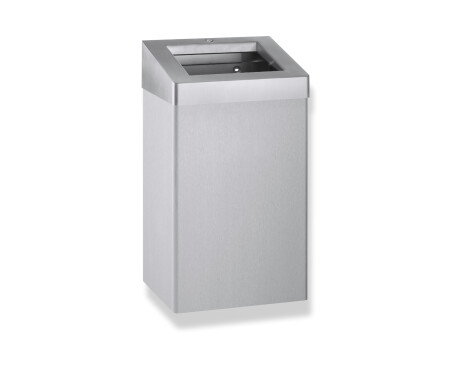 49-liter trash can with open lid, R10 series / brushed stainless steel