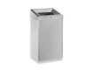 49-liter trash can with open lid, R1 series / brushed stainless steel