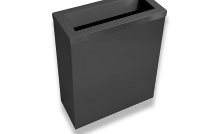 25L Trash Can, Lid with Opening / Stainless Steel, Matte Black