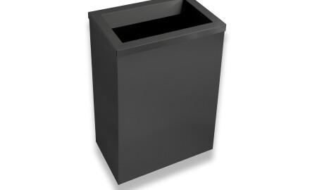 50L trash can, lid with a slot / matte black stainless steel