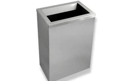 50L trash can, lid with a slot / brushed stainless steel