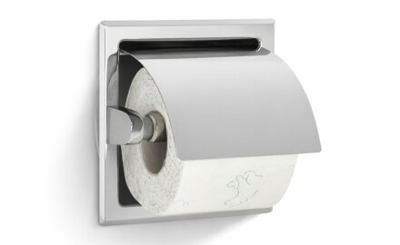 Toilet Paper Holder / Flush-Mounted / Polished Steel