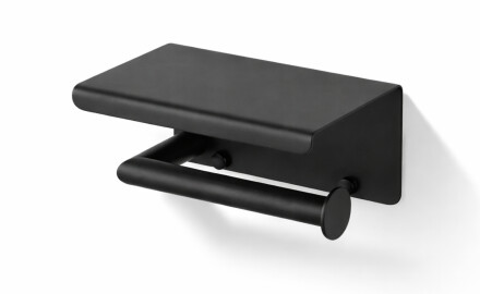 Toilet paper holder / with shelf / matte black