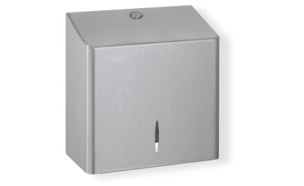 Square toilet paper dispenser for rolls up to Ø19 cm, R10 series / brushed stainless steel