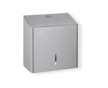 Square toilet paper dispenser for rolls up to Ø19 cm, R10 series / brushed stainless steel